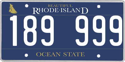RI license plate 189999