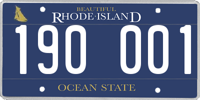 RI license plate 190001