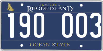 RI license plate 190003