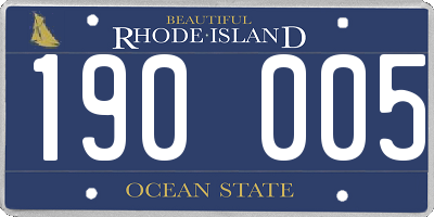 RI license plate 190005