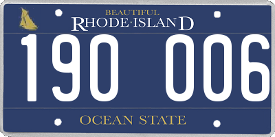RI license plate 190006