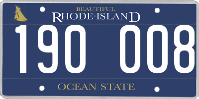 RI license plate 190008