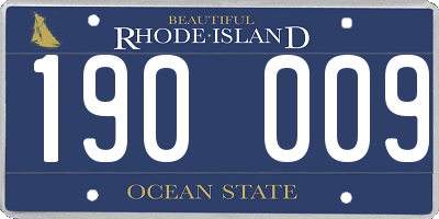RI license plate 190009