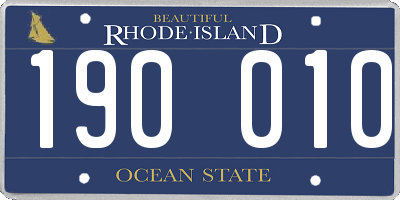 RI license plate 190010