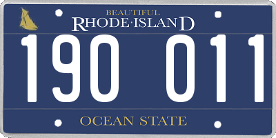 RI license plate 190011