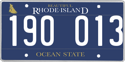 RI license plate 190013