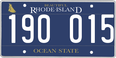 RI license plate 190015