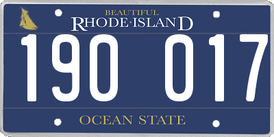 RI license plate 190017