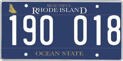 RI license plate 190018