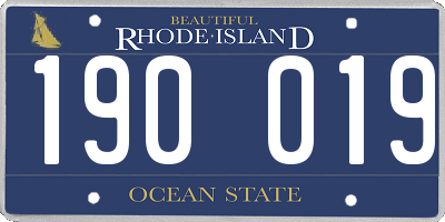 RI license plate 190019