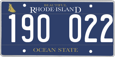 RI license plate 190022