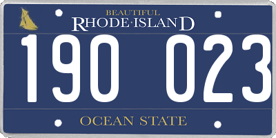 RI license plate 190023