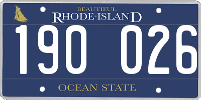RI license plate 190026