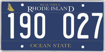 RI license plate 190027