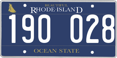 RI license plate 190028