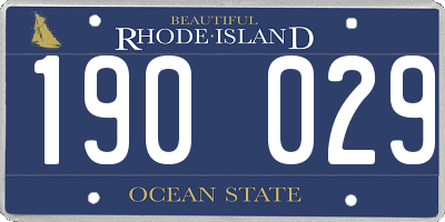 RI license plate 190029