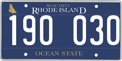 RI license plate 190030