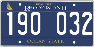 RI license plate 190032