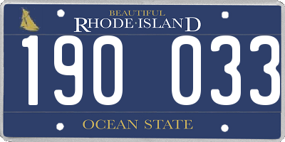 RI license plate 190033