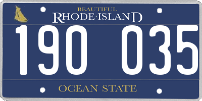RI license plate 190035