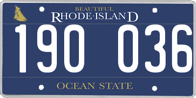 RI license plate 190036