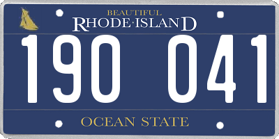 RI license plate 190041