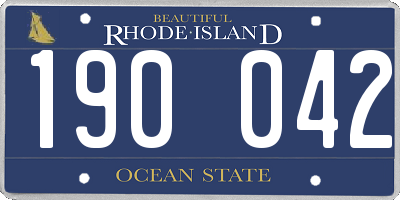 RI license plate 190042