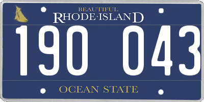 RI license plate 190043