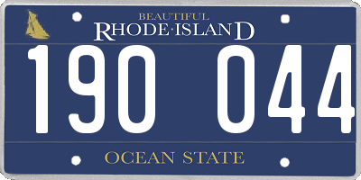 RI license plate 190044