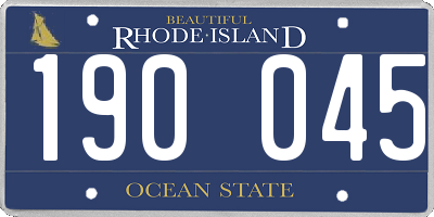 RI license plate 190045