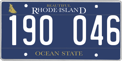 RI license plate 190046