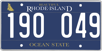 RI license plate 190049