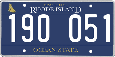 RI license plate 190051