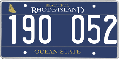 RI license plate 190052