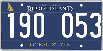 RI license plate 190053