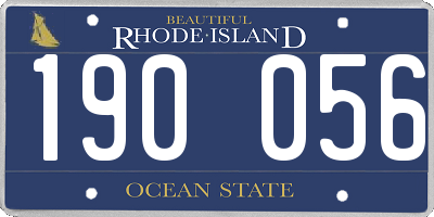 RI license plate 190056