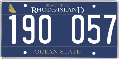 RI license plate 190057