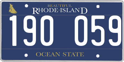 RI license plate 190059