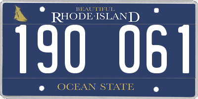 RI license plate 190061