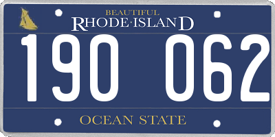 RI license plate 190062