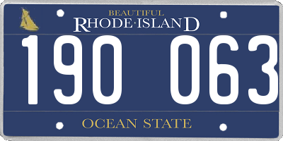 RI license plate 190063