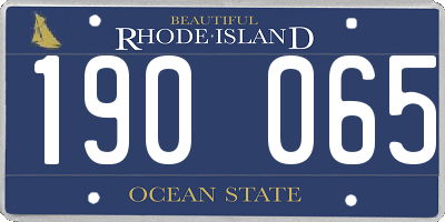 RI license plate 190065