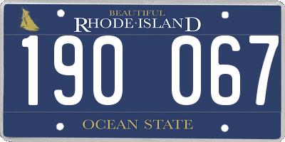 RI license plate 190067