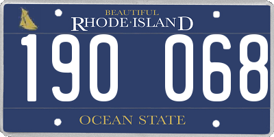 RI license plate 190068