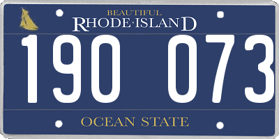 RI license plate 190073