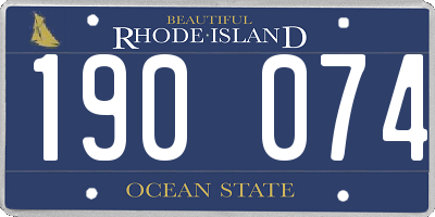 RI license plate 190074