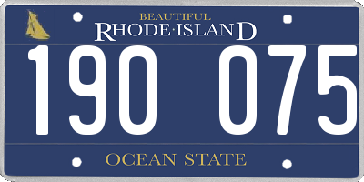 RI license plate 190075