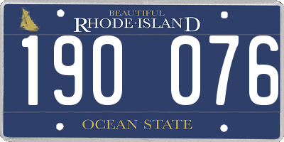 RI license plate 190076