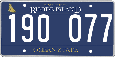 RI license plate 190077
