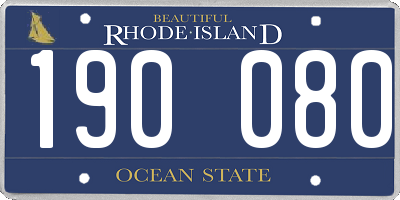 RI license plate 190080